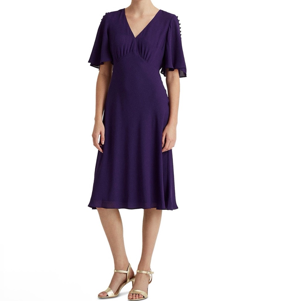 Lauren Ralph Lauren black label Georgette
Flutter-Sleeve Dress Size 0